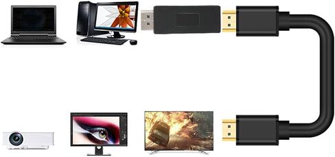 محول فيديو SNOQ DisplayPort، منفذ DisplayPort إلى محول محمول عملي لأجهزة الكمبيوتر المحمول وجهاز العرض للكمبيوتر الشخصي وسطح المكتب وشاشة الكمبيوتر in Kuwait