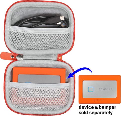 getgear Silicone Bumper for Samsung T7, T7 Touch Portable SSD - 1TB, 2TB, 500GB, USB 3.2, Strong-Shock Absorbing, Slip-Resistant- Black (Black) in Saudi Arabia