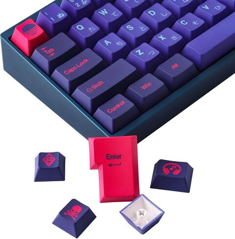 Hyekit PBT Keycaps 158 Keys Laser Keycaps Cherry Profile Dye-Sublimation Custom Keycaps with 6.25U 7U Spacebar for Cherry Gateron MX Switches Mechanical Keyboard US/UK Layouts in Saudi Arabia