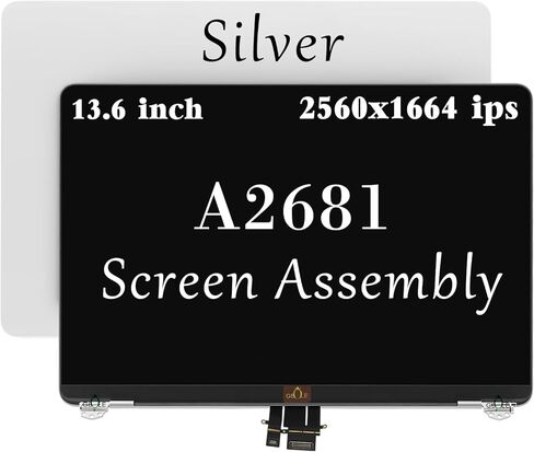 جبول شاشة LCD بديلة A2681 لجهاز ماك بوك اير M2 13.6 انش A2681 EMC 4074 MLXW3 MLXX3 MLXY3 MLY03 MLY13 MLY23 MLY33 MLY43 مجموعة شاشة LCD LED كاملة (فضي) in Saudi Arabia