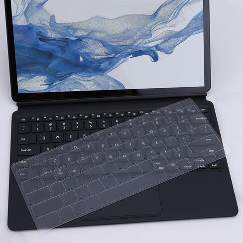 غطاء كيبورد رفيع للغاية من ديليكيس لجهاز سامسونج جالكسي تاب S7 بلس S7+ S7 FE S8+ SM-X800/ X806/ T970/ T975/ T976 مقاس 12.4 انش، شفاف in Kuwait
