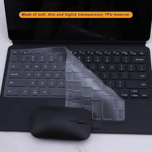 غطاء كيبورد رفيع للغاية من ديليكيس لجهاز سامسونج جالكسي تاب S7 بلس S7+ S7 FE S8+ SM-X800/ X806/ T970/ T975/ T976 مقاس 12.4 انش، شفاف in Kuwait