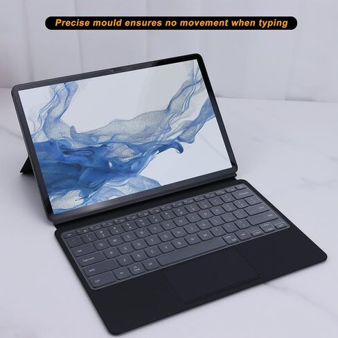 غطاء كيبورد رفيع للغاية من ديليكيس لجهاز سامسونج جالكسي تاب S7 بلس S7+ S7 FE S8+ SM-X800/ X806/ T970/ T975/ T976 مقاس 12.4 انش، شفاف in Kuwait