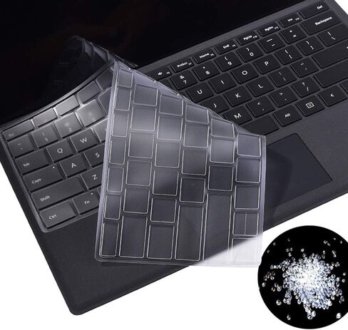 غطاء كيبورد رفيع للغاية من ديليكيس لجهاز سامسونج جالكسي تاب S7 بلس S7+ S7 FE S8+ SM-X800/ X806/ T970/ T975/ T976 مقاس 12.4 انش، شفاف in Kuwait