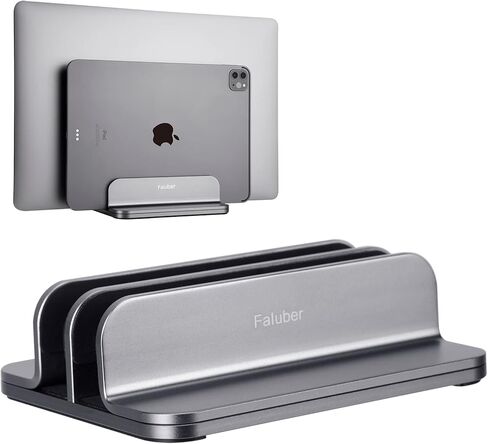 فالوبير حامل لابتوب راسي، حامل مزدوج لسطح المكتب مع قاعدة قابلة للتعديل، يناسب جميع اجهزة ماك بوك/ سيرفيس/ سامسونج/ اتش بي/ ديل/كروم بوك in Kuwait