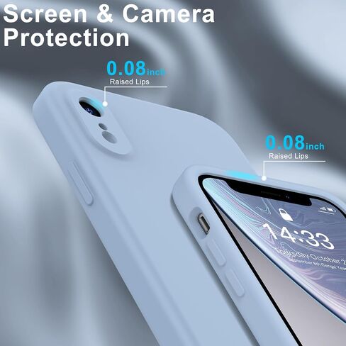 حافظة Goodon مصممة لهاتف iPhone XR مع واقي شاشة - غطاء كاميرا محسّن - بطانة ناعمة من الألياف الدقيقة - حافظة هاتف واقية مقاومة للصدمات من السيليكون السائل مقاس 6.1 بوصة للرجال والنساء والفتيات - أسود in Saudi Arabia