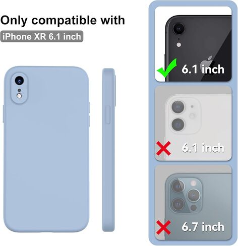 حافظة Goodon مصممة لهاتف iPhone XR مع واقي شاشة - غطاء كاميرا محسّن - بطانة ناعمة من الألياف الدقيقة - حافظة هاتف واقية مقاومة للصدمات من السيليكون السائل مقاس 6.1 بوصة للرجال والنساء والفتيات - أسود in Saudi Arabia