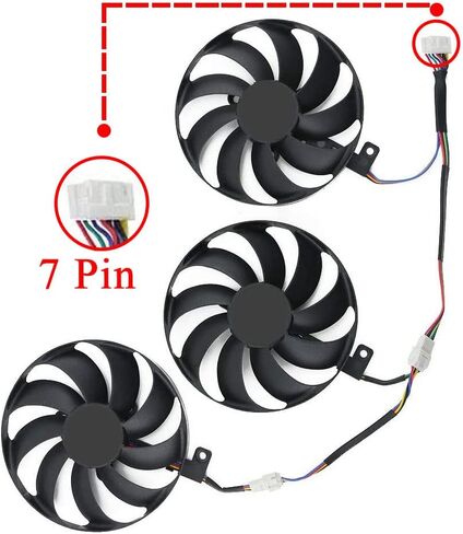 استبدال بطاقة فيديو مبرد GPU 7 سنون T129215SU من Cavabien لأسوس RTX 2060 2070 2080 2080Ti 5700 بطاقة رسومات للألعاب (مجموعة من ثلاثة) in Kuwait