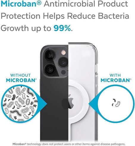 Speck iPhone 12 Clear Case - Drop Protection Fits iPhone 12 Pro & iPhone 12 Phones - Built for MagSafe - Anti-Yellowing & Anti-Fade with Dual Layer Slim Design 6.1 Inch - Perfect Clear Presidio in Saudi Arabia