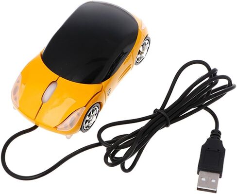 ForHe Cool Sport Car Shape USB Wired Optical Mouse for PC Laptop Computer, 1000DPI 2 Headlights, 2 Colors Optional in Saudi Arabia