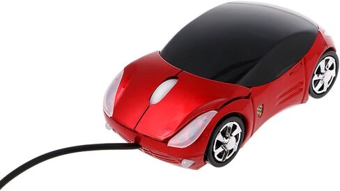 ForHe Cool Sport Car Shape USB Wired Optical Mouse for PC Laptop Computer, 1000DPI 2 Headlights, 2 Colors Optional in Saudi Arabia