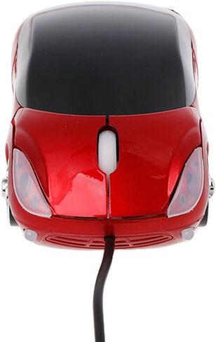 ForHe Cool Sport Car Shape USB Wired Optical Mouse for PC Laptop Computer, 1000DPI 2 Headlights, 2 Colors Optional in Saudi Arabia