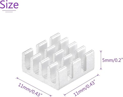 DMiotech 12 Pack 11x11x5mm Aluminum Alloy Radiator Electronic Cooler Radiator with Thermal Paste for MOS and IC Chip in Saudi Arabia