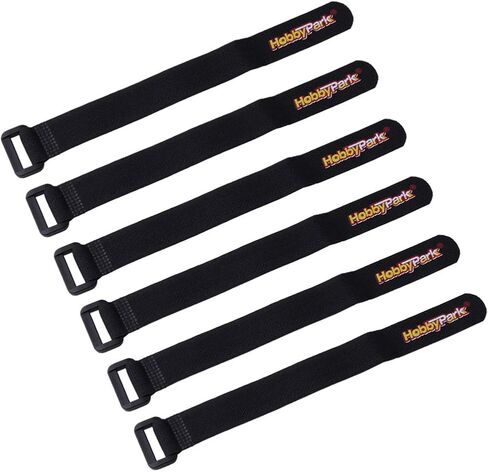HobbyPark 20x300mm RC Battery Straps Cable Straps Reusable Fastening Staps Securing Straps Hook Loop Cinch Cable Ties Down Wraps Adjustable Cinch Straps (6PCS) in Kuwait