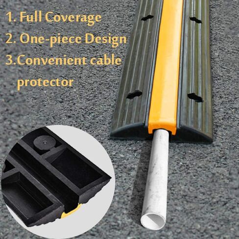 B BAIJIAWEI Cable Ramp - 1 Channel Cable Protector - 4 Pack Heavy Duty 18000LBS Capacity Rubber Speed Bumps Ramp Protective Cover for Driveway Hose Cable in Kuwait