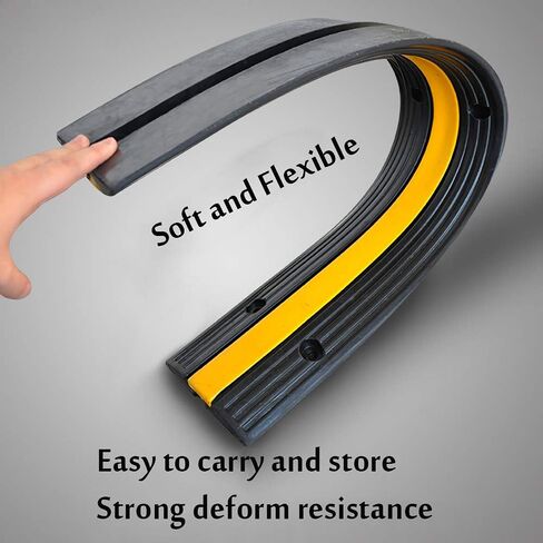 B BAIJIAWEI Cable Ramp - 1 Channel Cable Protector - 4 Pack Heavy Duty 18000LBS Capacity Rubber Speed Bumps Ramp Protective Cover for Driveway Hose Cable in Kuwait