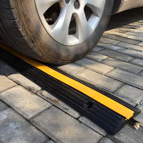 B BAIJIAWEI Cable Ramp - 1 Channel Cable Protector - 4 Pack Heavy Duty 18000LBS Capacity Rubber Speed Bumps Ramp Protective Cover for Driveway Hose Cable in Kuwait