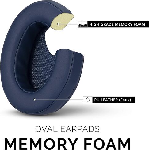 Brainwavz Replacement Earpads for ATH M50X, M50BT, Steelseries Arctis, Pro Wireless & Stealth 600, HyperX Cloud, AKG, SHURE, Philips & Many More Headphones, Memory Foam Ear Pad Cushions, Black Oval in Kuwait
