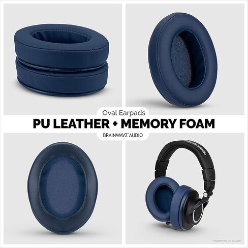 Brainwavz Replacement Earpads for ATH M50X, M50BT, Steelseries Arctis, Pro Wireless & Stealth 600, HyperX Cloud, AKG, SHURE, Philips & Many More Headphones, Memory Foam Ear Pad Cushions, Black Oval in Kuwait