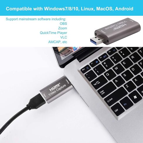 BlueAVS 4K HDMI to USB Capture Card, 1080P@60Hz, Live Streaming & Recording | Plug and Play HDMI Capture for DSLR, Camcorder and Action Cam, Ideal for OBS, Zoom, Live Streaming and Video Calls in Kuwait