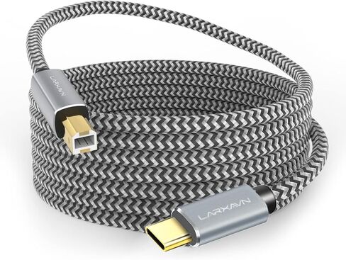 كابل طابعة Larxavn USB B إلى USB C، كابل طابعة USB C USB C إلى USB B متوافق مع الطابعة والماسح الضوئي ووحدة تحكم MIDI ولوحة مفاتيح MIDI والمزيد - 20 قدم in Kuwait