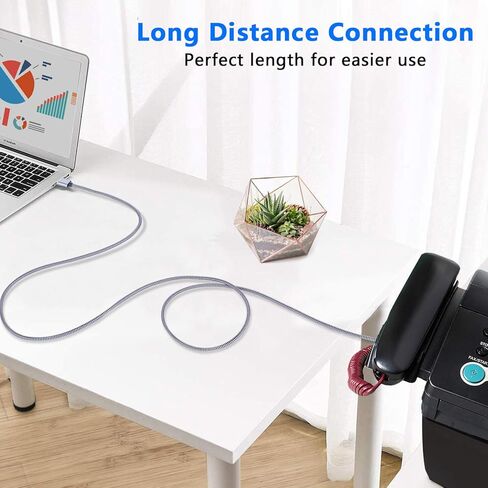 كابل طابعة Larxavn USB B إلى USB C، كابل طابعة USB C USB C إلى USB B متوافق مع الطابعة والماسح الضوئي ووحدة تحكم MIDI ولوحة مفاتيح MIDI والمزيد - 20 قدم in Kuwait