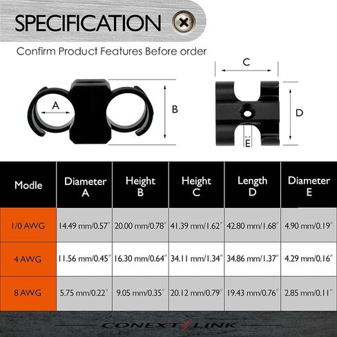 CCD0-4 Dual Cable Clip Clamp Fastening Wire Management 4 Pack (Dual 1/0 Gauge) in Kuwait