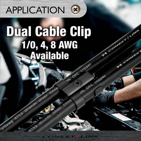 CCD0-4 Dual Cable Clip Clamp Fastening Wire Management 4 Pack (Dual 1/0 Gauge) in Kuwait