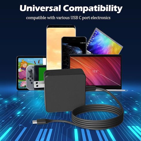 Universal 65W USB C Charger - USB C Laptop Charger 65 watt Type C : for Lenovo/HP/Dell/Steam Stream Steak Deck/Asus/Samsung/Acer/MacBook pro and All Computer or Smart Phone,USB-C AC Power Adapter Cord in Kuwait