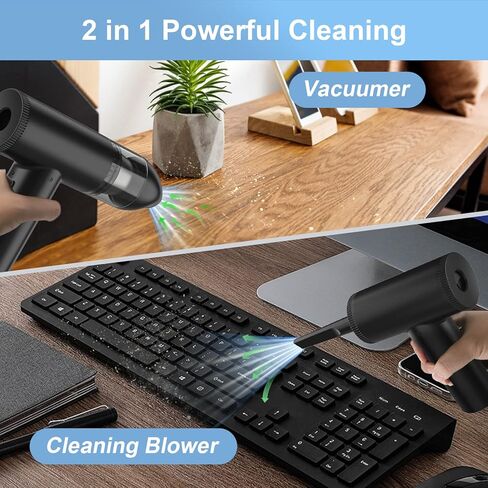 منفضة هواء مضغوطة من BENMAZ - منفضة كهربائية 110000 دورة في الدقيقة - منفاخ هواء لتنظيف لوحة مفاتيح الكمبيوتر والسيارة - منفضة هواء لاسلكية قابلة لإعادة الشحن بقوة 7600 مللي أمبير في الساعة، منظف لوحة مفاتيح الكمبيوتر، منفضة هواء كهربائية in Kuwait
