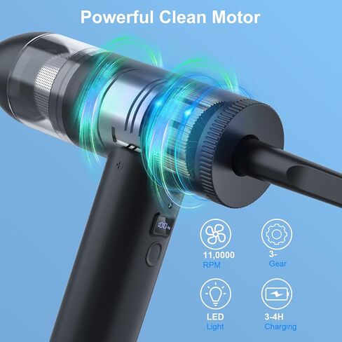 منفضة هواء مضغوطة من BENMAZ - منفضة كهربائية 110000 دورة في الدقيقة - منفاخ هواء لتنظيف لوحة مفاتيح الكمبيوتر والسيارة - منفضة هواء لاسلكية قابلة لإعادة الشحن بقوة 7600 مللي أمبير في الساعة، منظف لوحة مفاتيح الكمبيوتر، منفضة هواء كهربائية in Kuwait