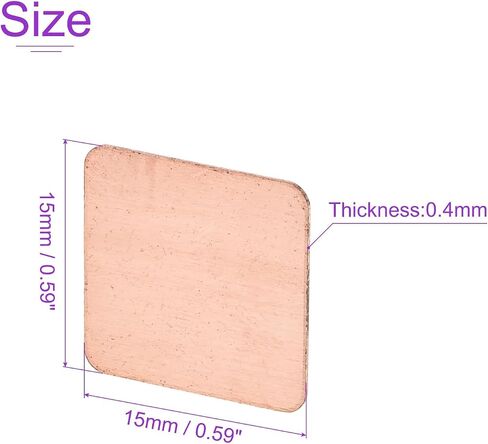DMiotech 5 حزمة 15 × 15 × 0.4 مم مجموعة وسادة نحاسية حرارية IC رقائق غرفة تبريد تبريد الرقائق لتبريد الكمبيوتر المحمول in Kuwait