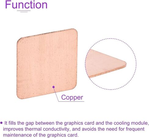 DMiotech 5 حزمة 15 × 15 × 0.4 مم مجموعة وسادة نحاسية حرارية IC رقائق غرفة تبريد تبريد الرقائق لتبريد الكمبيوتر المحمول in Kuwait