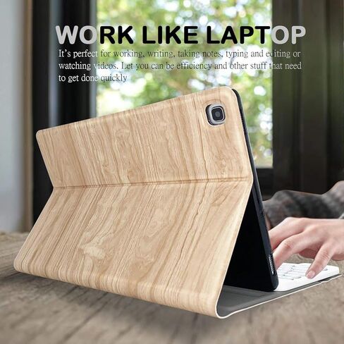 REAL-EAGLE Galaxy Tab A 8.4 2020 Backlit Keyboard Case SM-T307, 7 Color Backlights Detachable Wireless Keyboard Protective Case Cover for Samsung Galaxy Tab A 8.4 Inch 2020 SM-T307/T307U, Wood in Kuwait