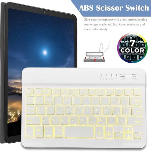 REAL-EAGLE Galaxy Tab A 8.4 2020 Backlit Keyboard Case SM-T307, 7 Color Backlights Detachable Wireless Keyboard Protective Case Cover for Samsung Galaxy Tab A 8.4 Inch 2020 SM-T307/T307U, Wood in Kuwait