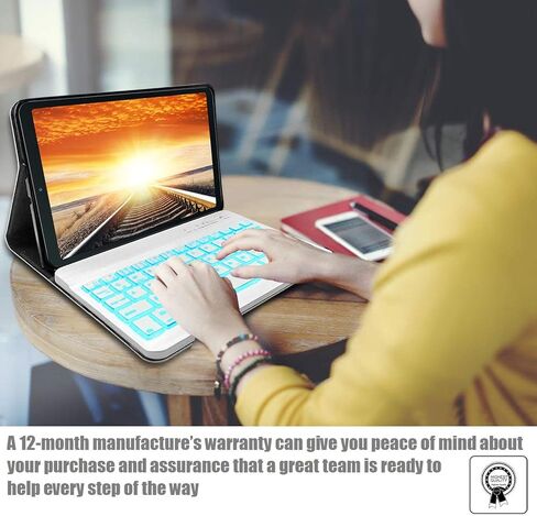 REAL-EAGLE Galaxy Tab A 8.4 2020 Backlit Keyboard Case SM-T307, 7 Color Backlights Detachable Wireless Keyboard Protective Case Cover for Samsung Galaxy Tab A 8.4 Inch 2020 SM-T307/T307U, Wood in Kuwait