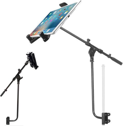 ChargerCity Multi-Adjust Metal Pole/Bar Mic Microphone Stand Clamp on Boom Live Video Streaming Mount for Smartphone& Tablet Like iPad Air Mini Pro All Generation iPhone & Galaxy S Phone Fold Pixel in Saudi Arabia