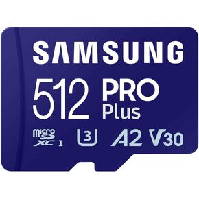 Samsung PRO Plus microSD Card + SD Adapter 512GB for Mobile Gaming on Smartphones, Tablets and Handheld Consoles, UHS-I U3, Full HD & 4K UHD, 180MB/s Read, 130MB/s Write, MB-MD512SA/EU in Kuwait