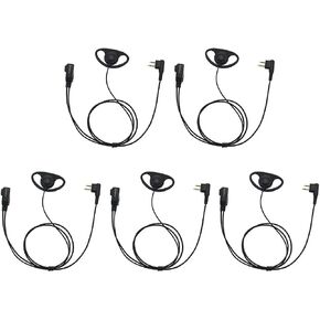 D Shape Clip-Ear Headset Earpiece PTT with Mic Compatible with Motorola Two-Way Radio CLS1410 RMM2050 GP300 CP200 PR400 CLS1110 (10 Pcs) in Saudi Arabia