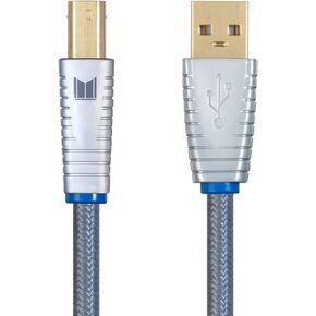 Monolith USB Digital Audio Cable - USB Type-A to USB Type-B, Gold-Plated Connectors, 22AWG, 1 Meter, Gray