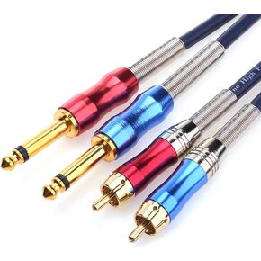 Disino Dual 1/4 inch TS to Dual RCA Stereo Audio Interconnect Cable Patch Cable Cords -9.8 ft in Kuwait