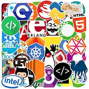 ملصقات برمجة للكمبيوتر 101 قطعة من الفينيل المقاوم للماء لتزيين اللابتوب ولوح التزلج ملصقات كاواي لطيفة للبالغين in Kuwait