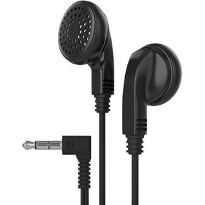 Maeline Bulk Earphones with 3.5 mm Headphone Plug - 100 Pack Wholesale Bundle - Black