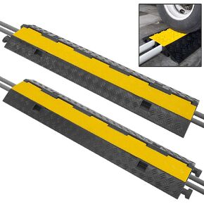 Pyle Durable Cable Ramp Protective Cover - 2,000 lbs Max Heavy Duty Hose & Cable Track Protector w/ Flip-open Top Cover & 2 Channel Groove Design - Cable Concealer for Outdoor & Indoor Use in Kuwait