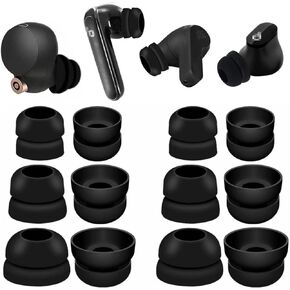 سماعات أذن JNSA ذات شفة مزدوجة مضادة للانزلاق وعازلة للضوضاء متوافقة مع BeatsFitPro/Studio Buds، Galaxy Buds2/1/Buds Pro2/1، تناسب علبة سماعات الأذن TWS، 6 أزواج S/M/L، أبيض