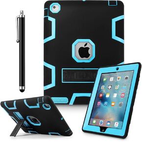 iPad 2 Case,iPad 3 Case,iPad 4 Case, AICase Kickstand Shockproof Heavy Duty High Impact Resistant Rugged Hybrid Three Layer Full Body Protection Case with Stylus for iPad 2/3/4 (Light Green/Rose)