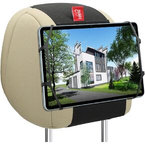 Hikig (Upgraded: The Car Headrest Tablet Mount Holder for Kids in Back Seat, Soft Silicone Tablet Holder for Car, Anti-Slip Strap and Holding Net,Angle-Adjustable/fits All 4.4 to 12.9 inch Tablets in Kuwait