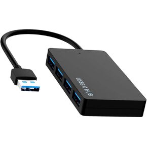 Faoyliye 4-Port USB 3.0 محول Hub، USB Splitter منافذ متعددة عالية السرعة، Mini USB Hub لأجهزة Windows MacBook Mac Pro Mac Surface Pro XPS Notebook PC والمزيد - أسود in Kuwait