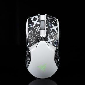 Mouse Grip Tape Sticker for Razer Viper Ultimate Wireless Non Slip Suck Sweat Pre Cut Print Set-White in Kuwait