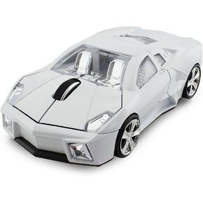 ECOiNVA Wireless Sports Car Mouse Computer Mice Shiny Surface 2.4GHz Mouse (Red)